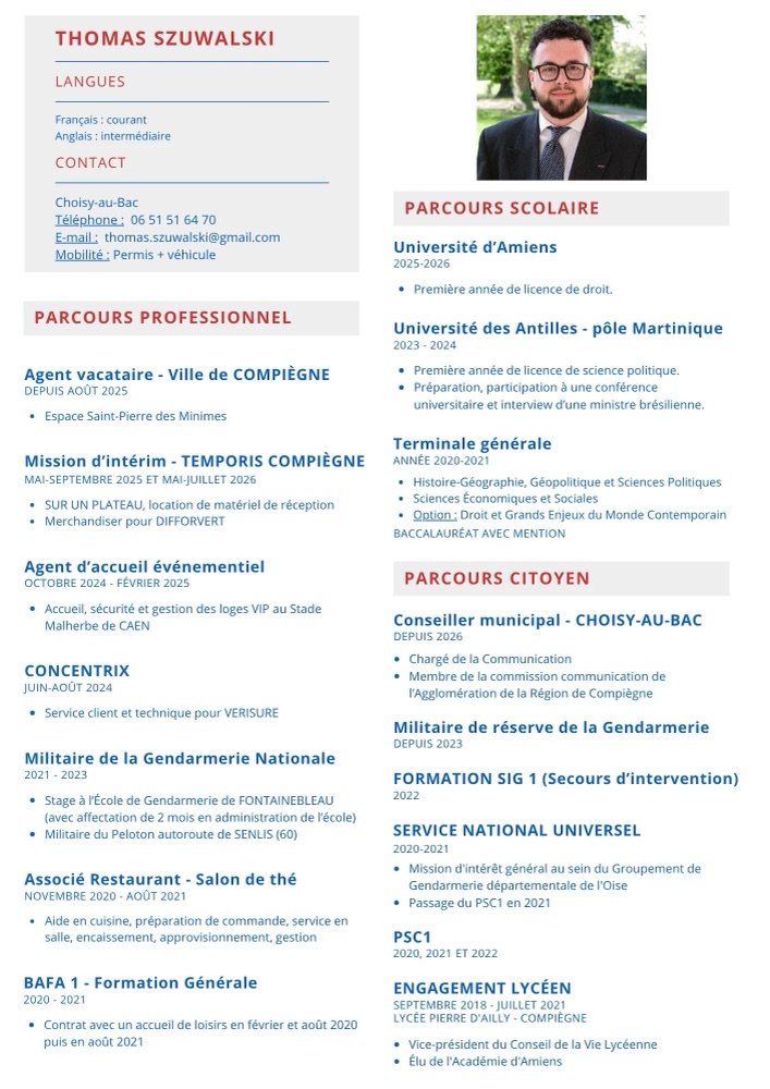 Aperçu du CV de Thomas Szuwalski